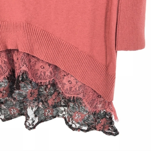 Logo By Lori Goldstein Women's Small S Lace Trim Cashmere Blend Knit Sweater EUC - Picture 4 of 10